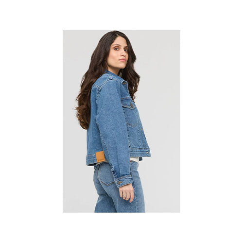 Duer Women's Midnight Denim Pleated Jacket